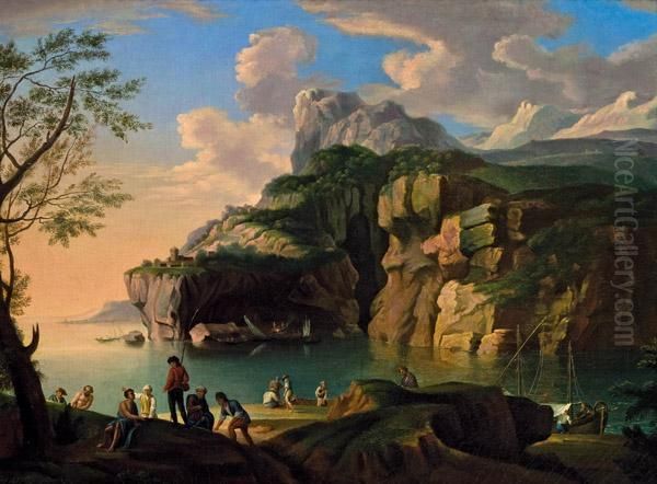 Kustenszene Oil Painting by Claude-joseph Vernet