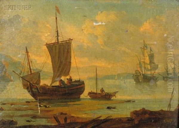 Marine Mit Schiffen Oil Painting by Claude-joseph Vernet