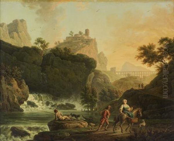 Le Soir Oil Painting by Claude-joseph Vernet