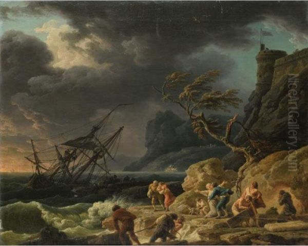 Le Naufrage Oil Painting by Claude-joseph Vernet