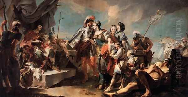 Queen Zenobia before Emperor Aurelianus 2 Oil Painting by Giovanni Battista Tiepolo