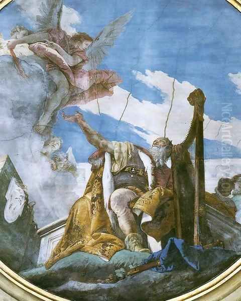 King David Playing the Harp Oil Painting by Giovanni Battista Tiepolo