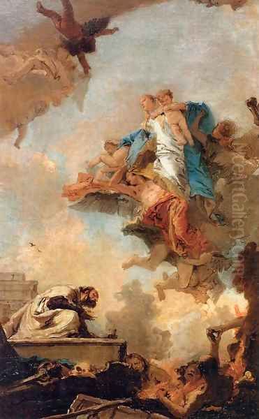 Apparition of the Virgin to St Simon Stock 3 Oil Painting by Giovanni Battista Tiepolo