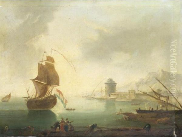 Marina Oil Painting by Claude-joseph Vernet