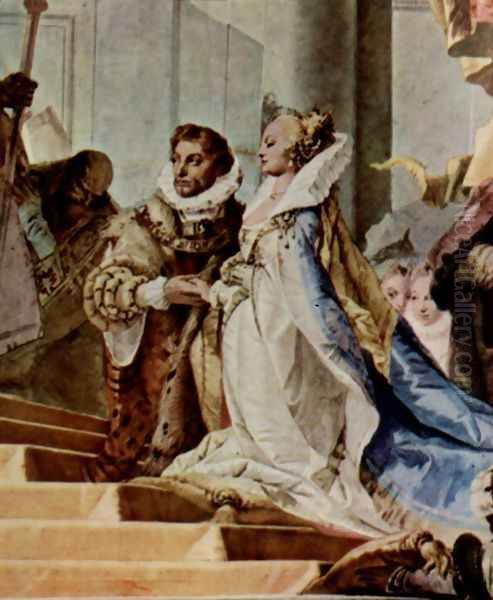 Frescoes in the imperial hall of the Würzburger residence castle, with historical scenes from the Ge 2 Oil Painting by Giovanni Battista Tiepolo