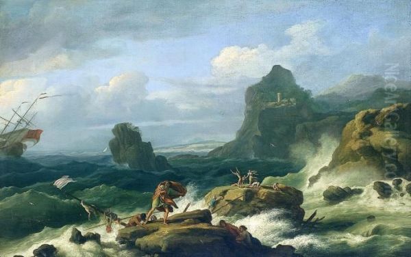 Skeppsbrott I Storm Oil Painting by Claude-joseph Vernet