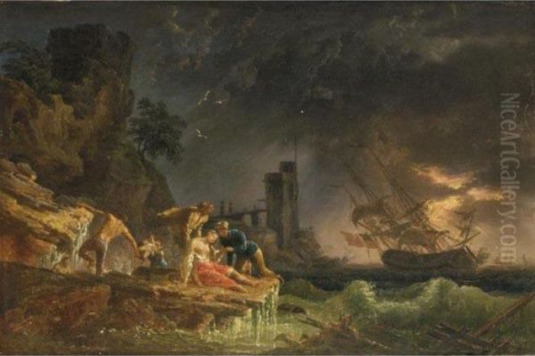 Marina Oil Painting by Claude-joseph Vernet