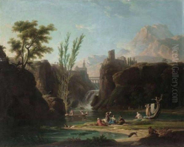 Morning, The Bathers Oil Painting by Claude-joseph Vernet