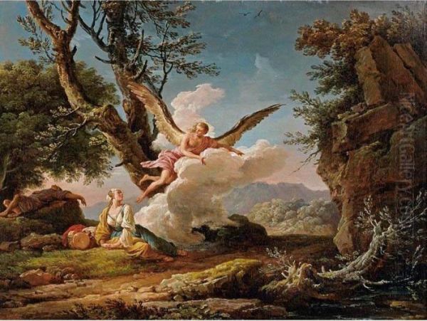 The Banishment Of Hagar And Ishmael Oil Painting by Claude-joseph Vernet