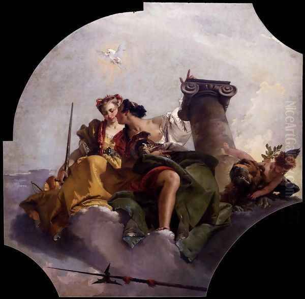 Fortitude and Justice 2 Oil Painting by Giovanni Battista Tiepolo