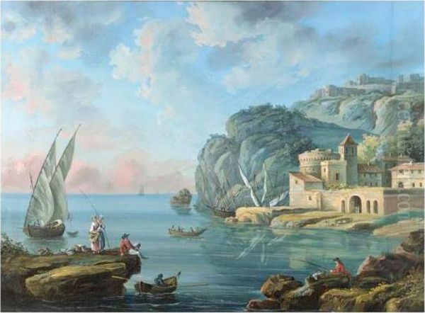 Paysage Maritime Oil Painting by Claude-joseph Vernet