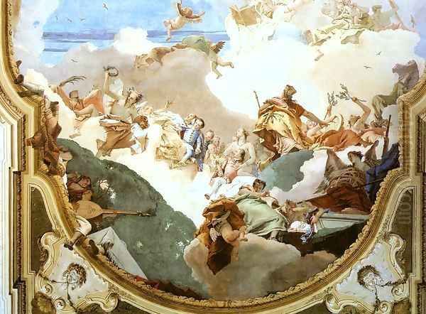 The Apotheosis of the Pisani Family (detail) 2 Oil Painting by Giovanni Battista Tiepolo