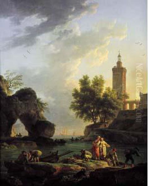  Le Rocher Perce  Oil Painting by Claude-joseph Vernet