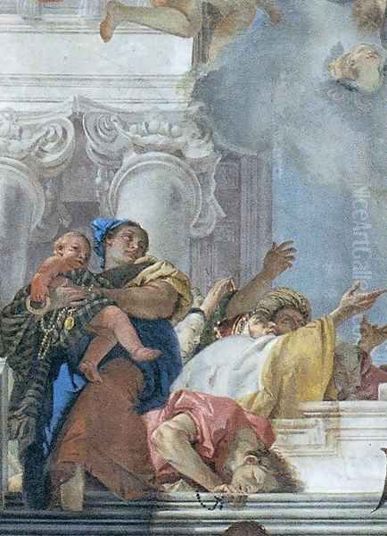 The Institution of the Rosary (detail) 2 Oil Painting by Giovanni Battista Tiepolo