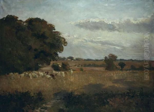 Landschaft Mit Schafherde. Oil Painting by Alexandre Rene Veron