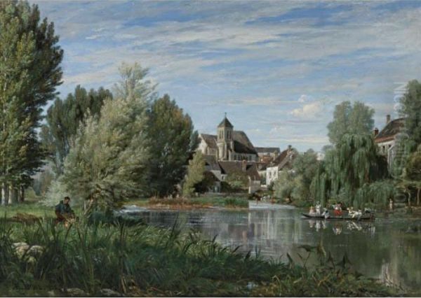 Sunday Afternoon On The River Oil Painting by Alexandre Rene Veron