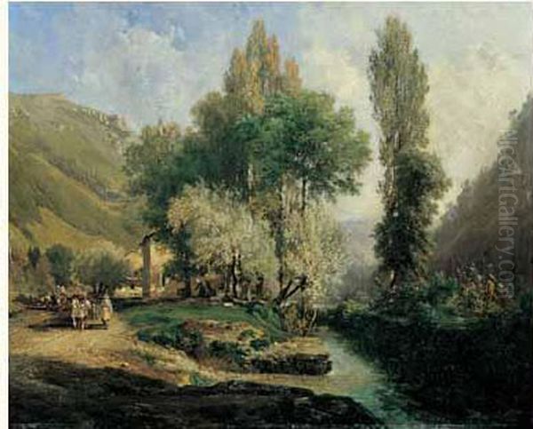 Saint-rambert-en-bugey Oil Painting by Alexandre Rene Veron