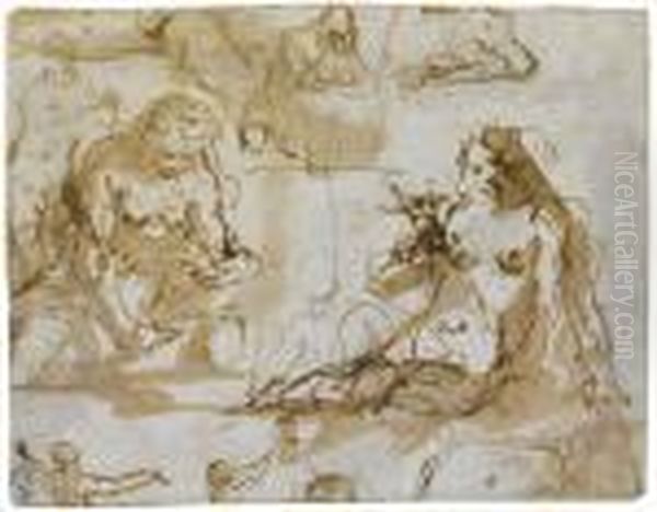 Sheet Of Studies For A Penitent Magdalen Oil Painting by Paolo Veronese (Caliari)