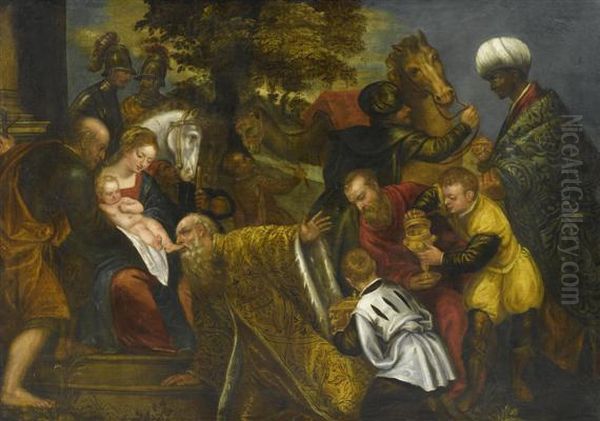 Adoration Of The Three Kings Oil Painting by Paolo Veronese (Caliari)