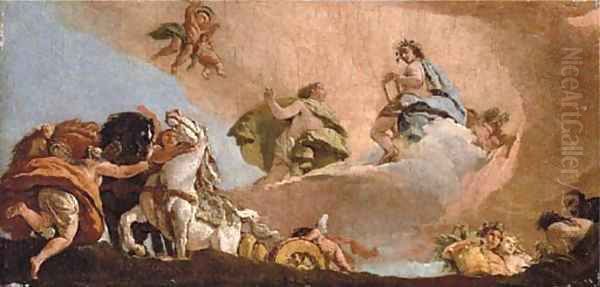 Phaeton asking to drive the chariot of Apollo Oil Painting by Giovanni Battista Tiepolo