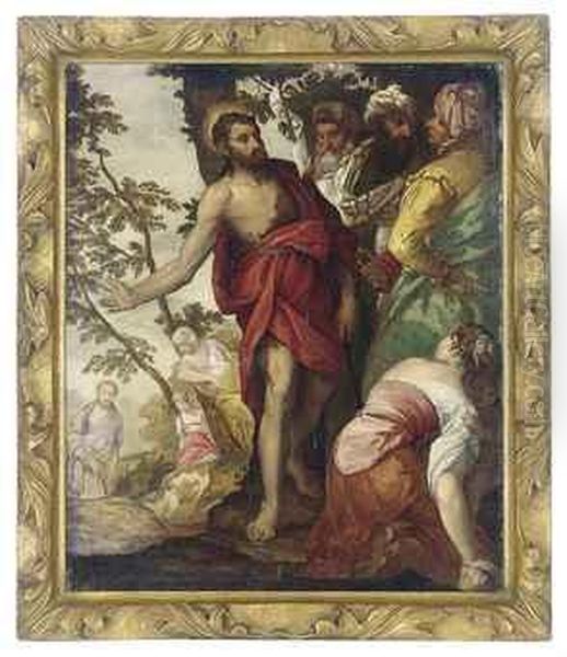 Saint John The Baptist Preaching Oil Painting by Paolo Veronese (Caliari)