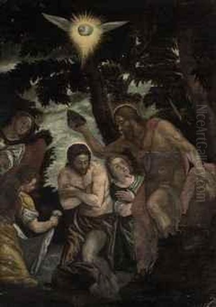 The Baptism Of Christ Oil Painting by Paolo Veronese (Caliari)