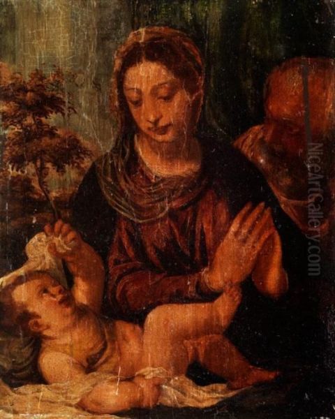 Maria Mit Dem Kind Und Dem Heiligenjoseph Oil Painting by Paolo Veronese (Caliari)