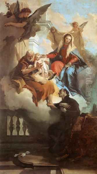 The Holy Family Appearing in a Vision to St Gaetano Oil Painting by Giovanni Battista Tiepolo