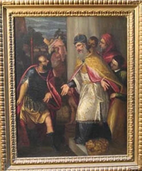 Meeting Between General And A Celeric Oil Painting by Paolo Veronese (Caliari)