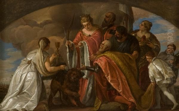 Allegoria Con Il Doge Sebastiano Venier Oil Painting by Paolo Veronese (Caliari)