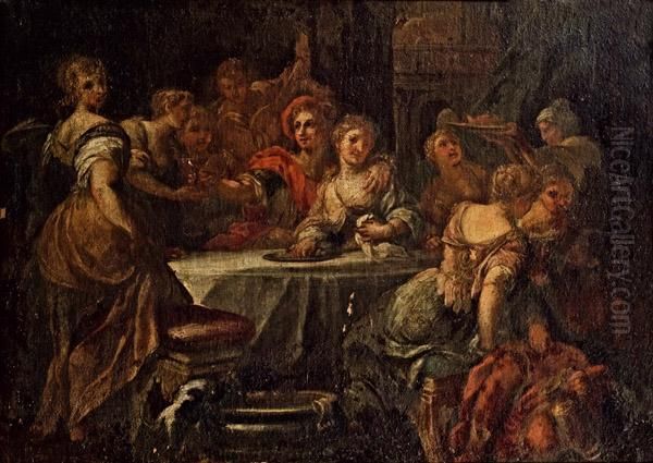 Festgesellschaft Oil Painting by Paolo Veronese (Caliari)