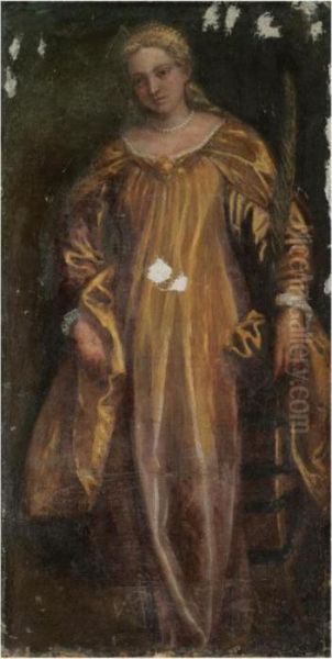 Saint Catherine Of Alexandria Oil Painting by Paolo Veronese (Caliari)