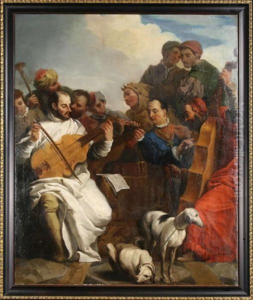 Musicerande Sallskap Oil Painting by Paolo Veronese (Caliari)