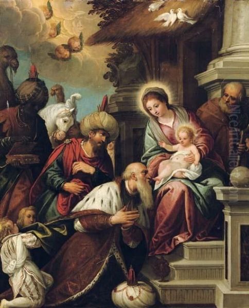 The Adoration Of The Magi Oil Painting by Paolo Veronese (Caliari)