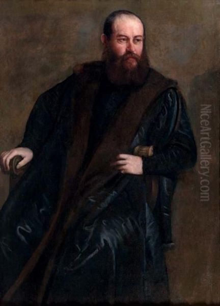 Portrait Of A Gentleman, Seated Three-quarter Length Oil Painting by Paolo Veronese (Caliari)