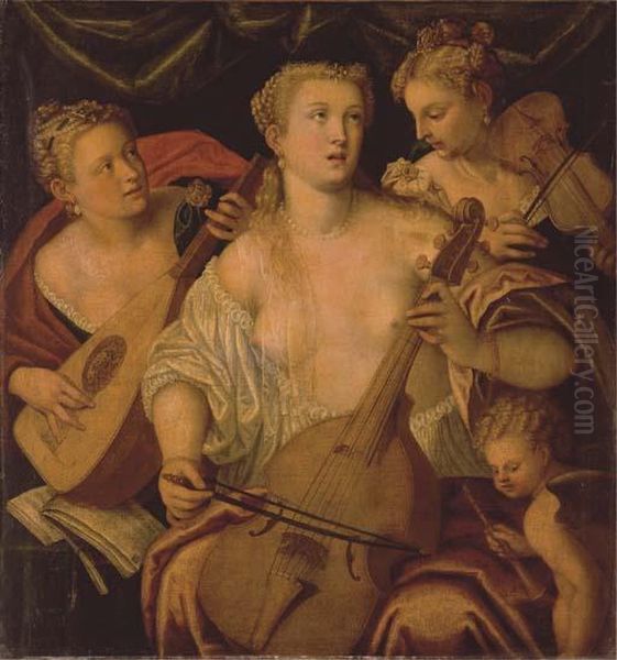 A Musical Allegory Oil Painting by Paolo Veronese (Caliari)