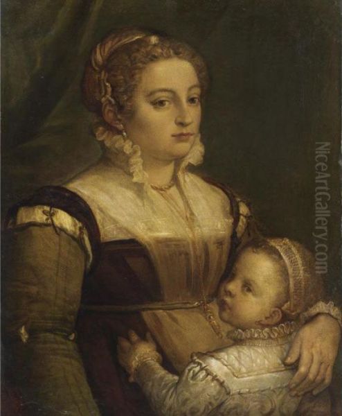 Ritratto Di Dama Con Bambina Oil Painting by Paolo Veronese (Caliari)