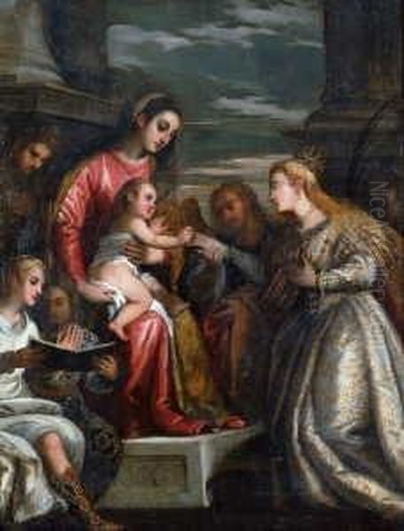 Die Mystische Vermahlung Der
Heiligen Katharina. Oil Painting by Paolo Veronese (Caliari)