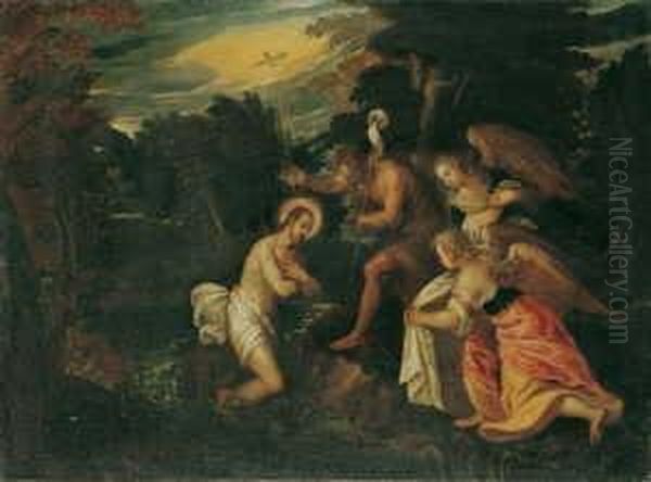 Die Taufe Christi Im Jordan. Oil Painting by Paolo Veronese (Caliari)