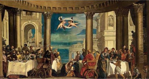 The Supper In The House Of Simon Oil Painting by Paolo Veronese (Caliari)