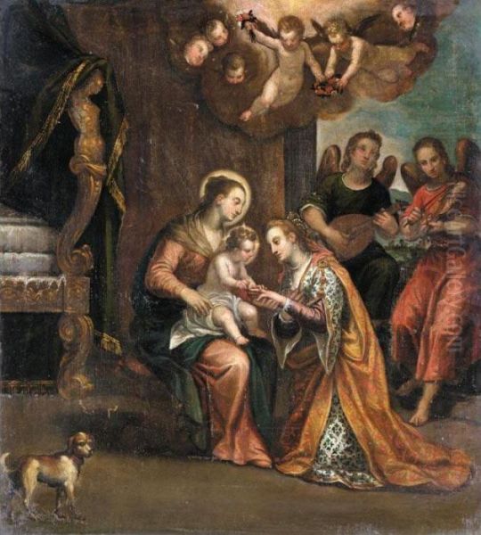 Mystic Marriage Of Saint Catherine Oil Painting by Paolo Veronese (Caliari)