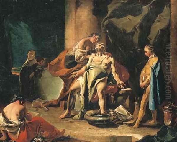 The Death of Seneca Oil Painting by Giovanni Battista Tiepolo