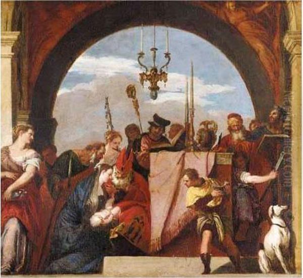 The Presentation Of Jesus At The Temple Oil Painting by Paolo Veronese (Caliari)