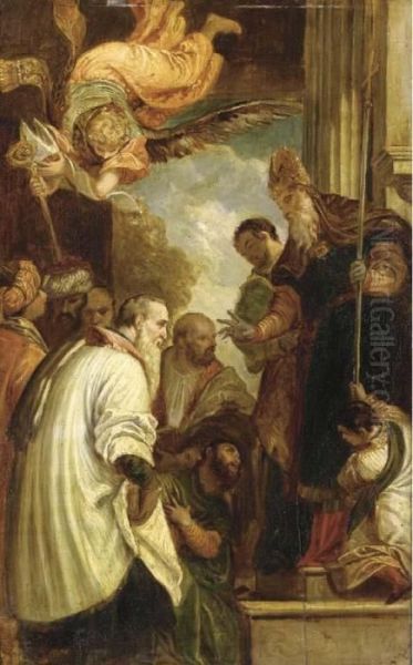 The Consecration Of Saint Nicholas Of Myra Oil Painting by Paolo Veronese (Caliari)