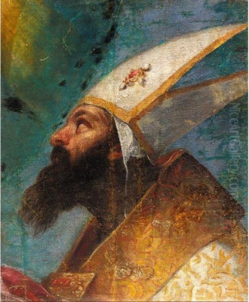 The Head Of A Bishop Oil Painting by Paolo Veronese (Caliari)