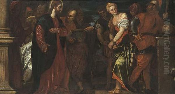 Cristo E L'adultera Oil Painting by Paolo Veronese (Caliari)