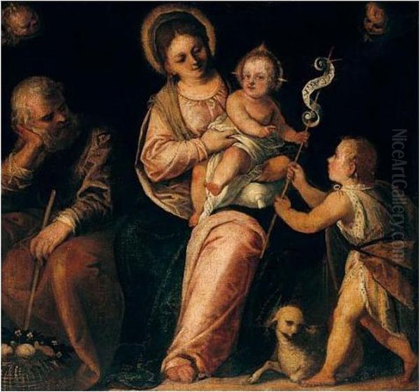 The Holy Family With The Infant Saint John The Baptist Oil Painting by Paolo Veronese (Caliari)