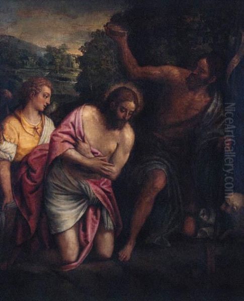 The Baptism Of Christ Oil Painting by Paolo Veronese (Caliari)