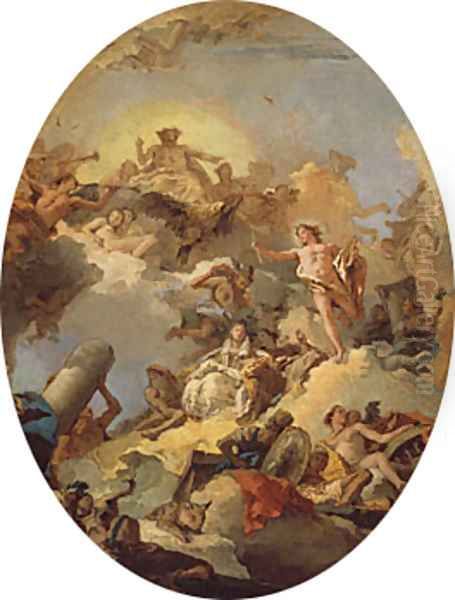 The Apotheosis of the Spanish Monarchy sketch for a ceiling painting Oil Painting by Giovanni Battista Tiepolo