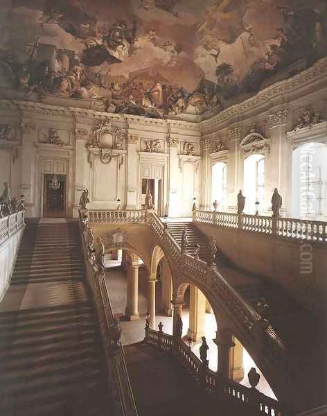 Stairwell seen from the gallery, looking south-east Oil Painting by Giovanni Battista Tiepolo